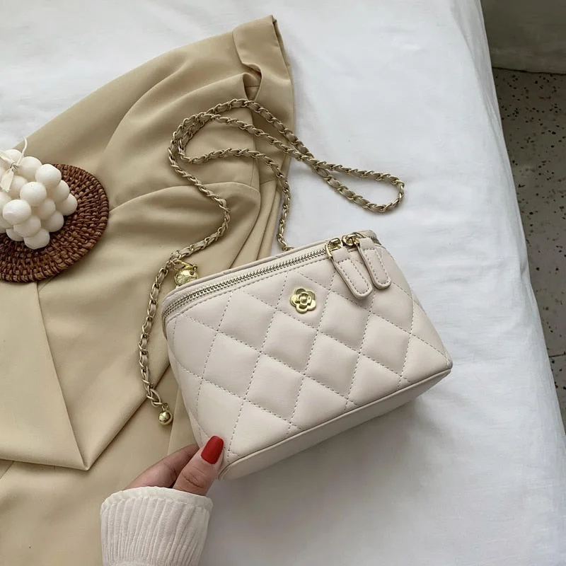 Lattice Square Mini Box bag 2021 Fashion New High quality PU Leather Women's Designer Handbag Chain Shoulder Messenger Bag