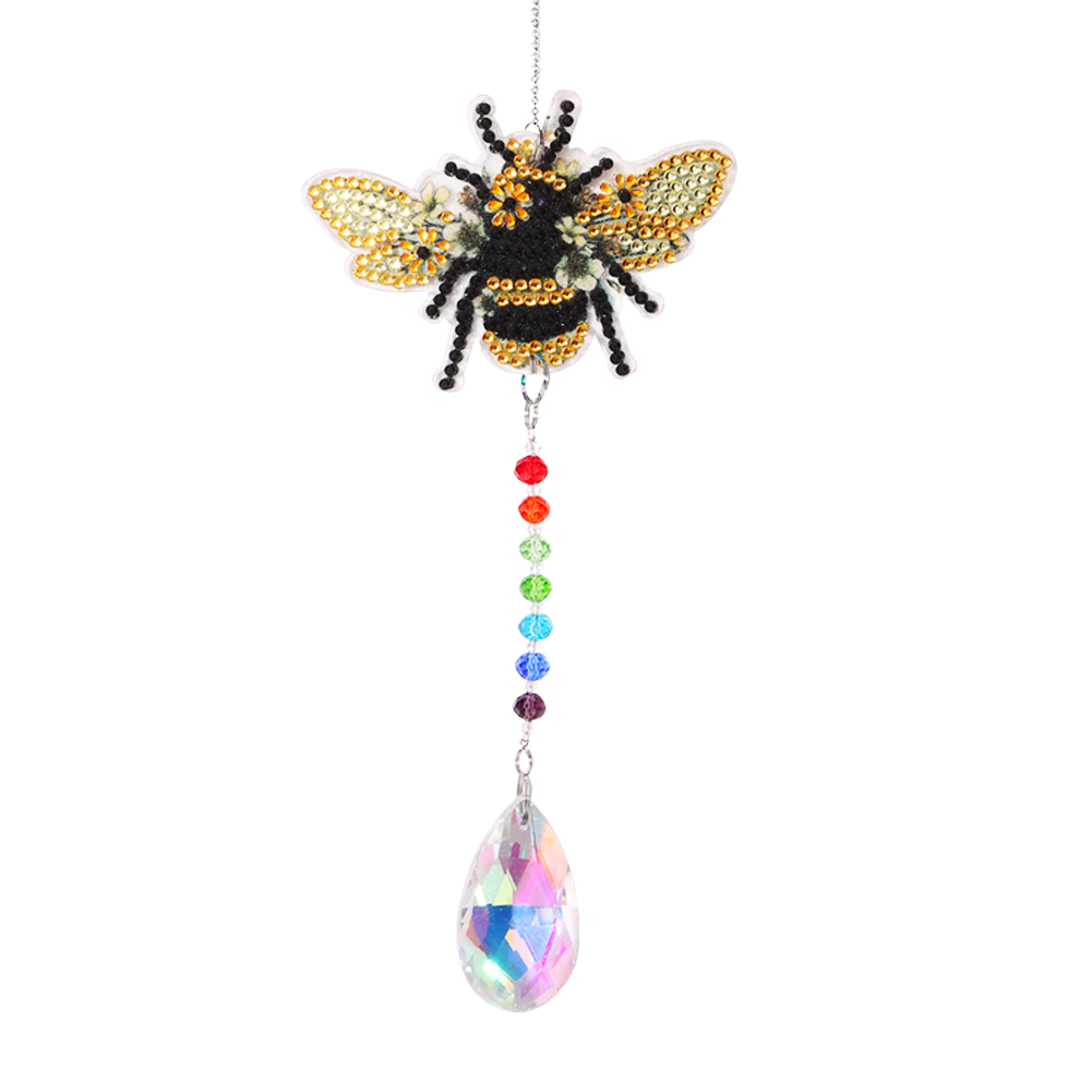 DIY 5D Mosaic Sun Catcher Jewelry Diamond Painting Window Wind Chime (Bee)