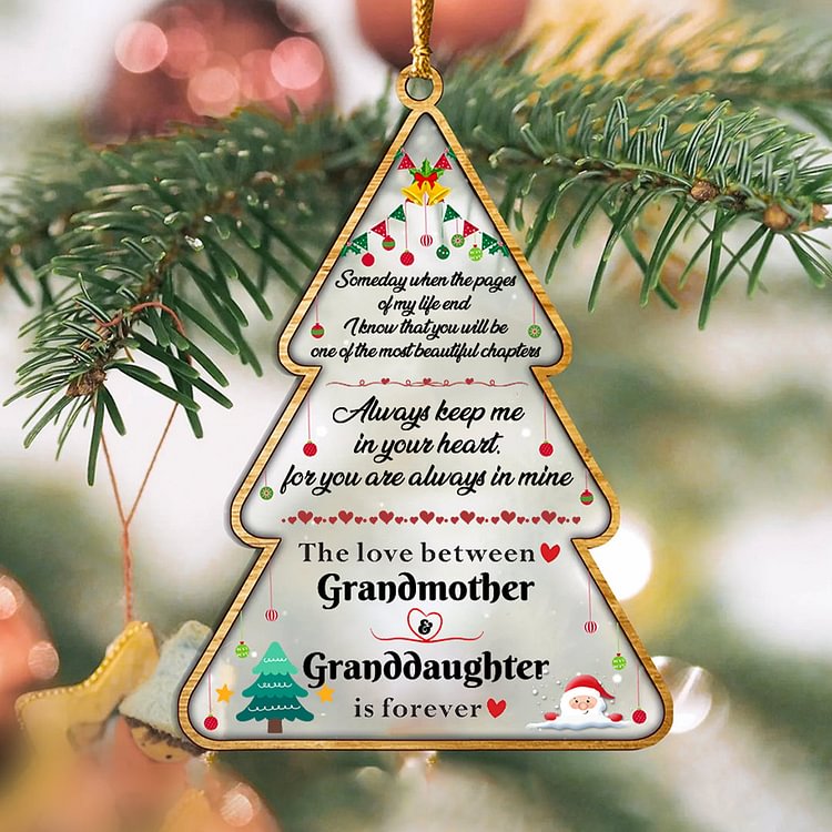 Christmas Tree Ornament - The Love Between Grandmother And Granddaughter Is Forever