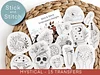 【15 PCS】Water Soluble Mystical Hand Embroidery Pattern,peel and stick paper for ornaments
