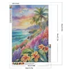 (40*60cm)Seaside Coconut Trees Flowers - Full Round Drill Diamond Painting