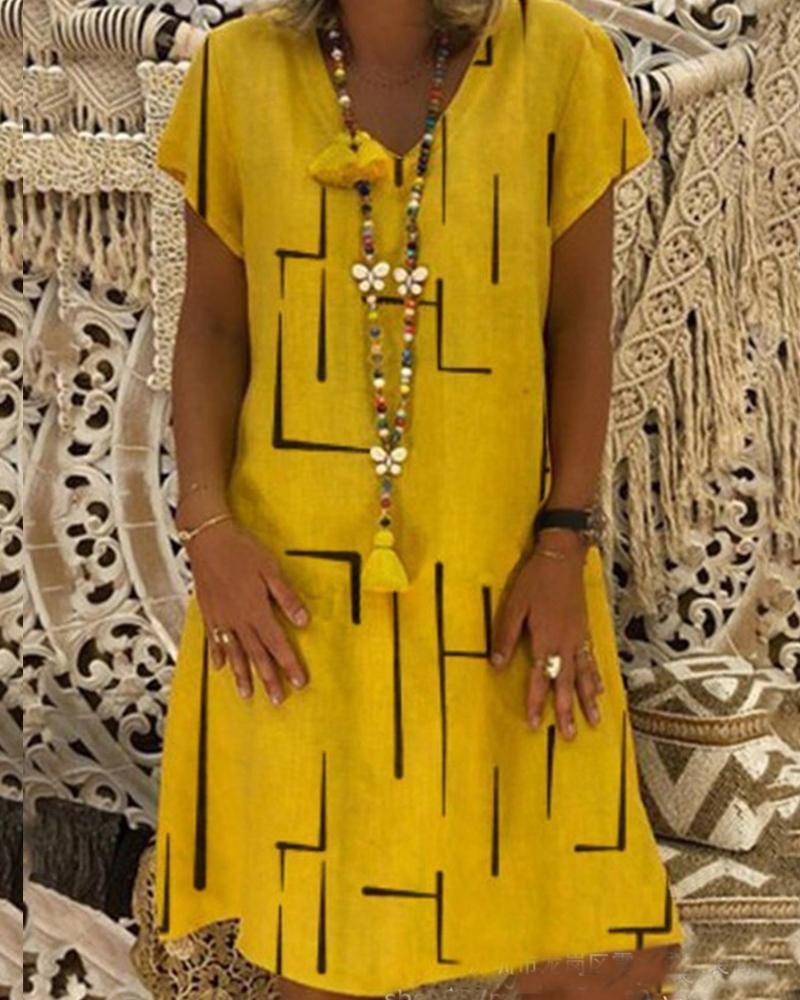 Women's Line Print Dress