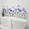 Blue Purple Flowers Meadow Wall Sticker Home Decor
