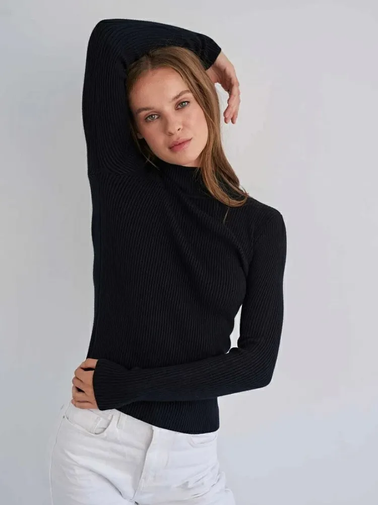 Churchf Churchf Color Half Turtleneck Sweater 2024 Autumn And Winter Female (24 Color Spot) Slim Knit Bottom Shirt
