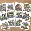 12Pcs Lavender DIY Diamond Painting Greeting Cards for Adult Holiday Gifts