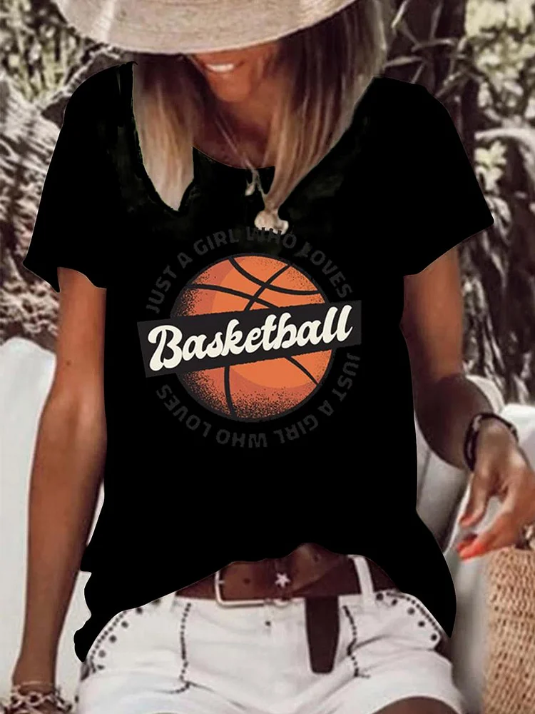 basketball Raw Hem Tee-Annaletters