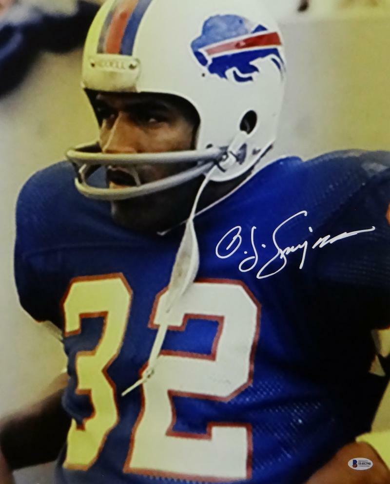 O. J. Simpson Autographed Buffalo Bills 16x20 Close Up Photo Poster painting- Beckett Auth *Whit