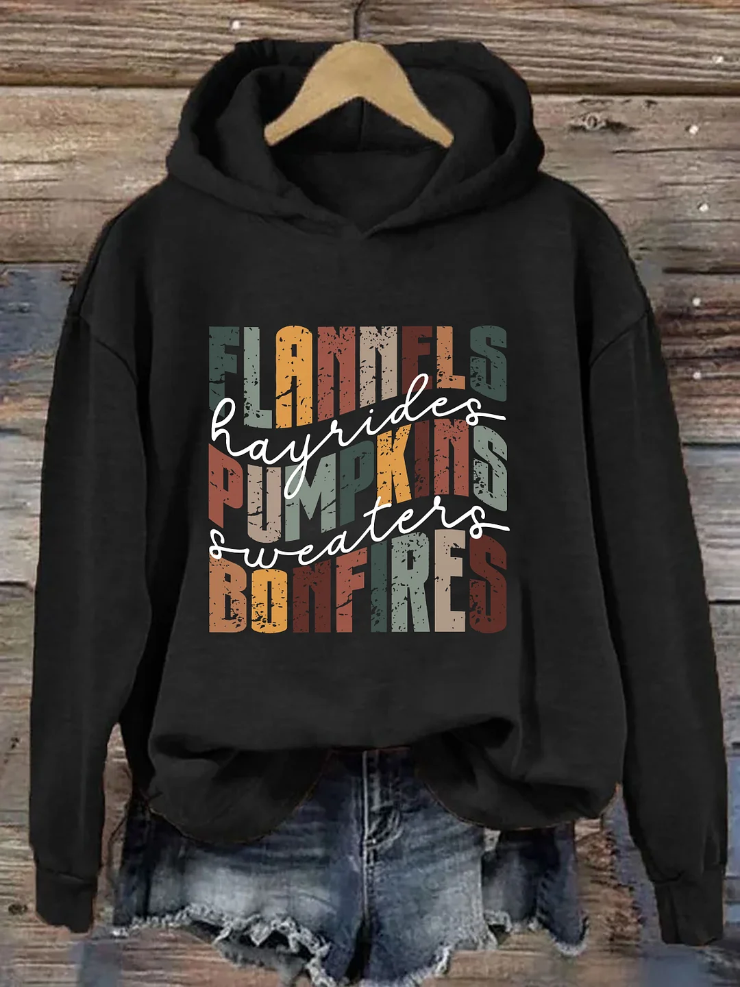 Flannels Hayrides Bonfires Hoodie