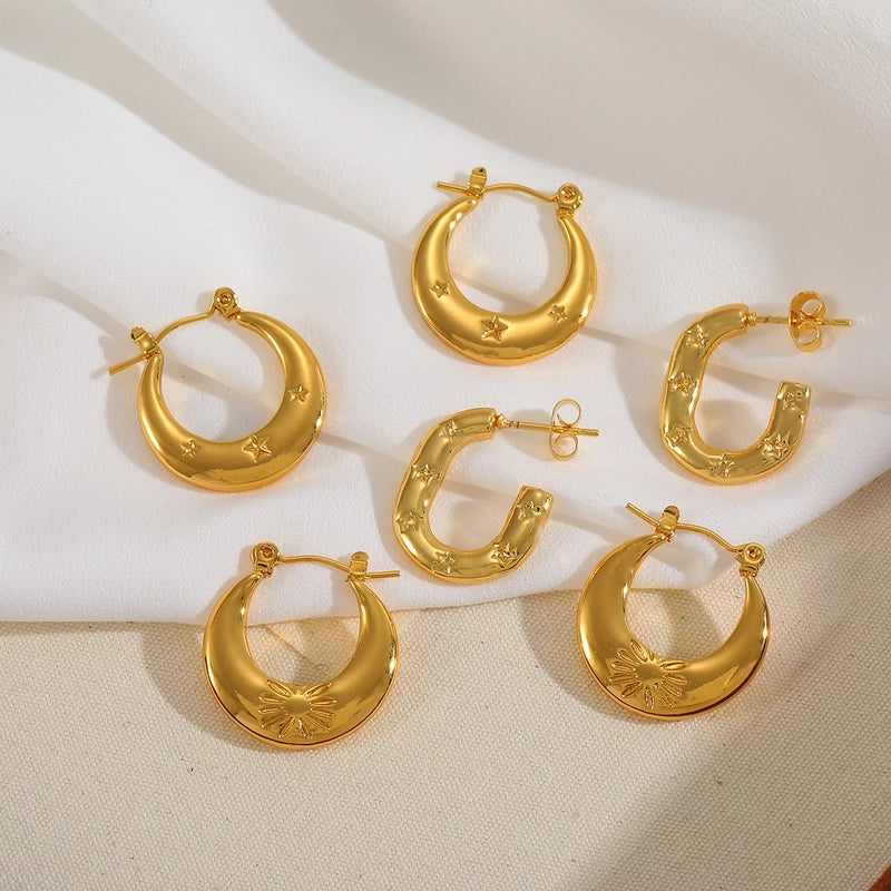 1 Pair Basic Minimalist Irregular Geometric Plating 304 Stainless Steel 18K Gold Plated Earrings