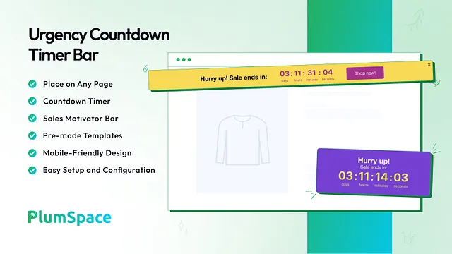Urgency Countdown Timer Bar