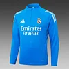 2025/2026 Real Madrid Half-Pull Training Suit Bright Blue Football Shirt Set