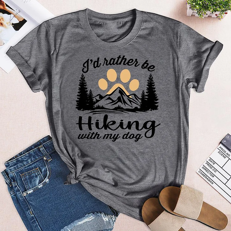 I’d Rather Be Hiking With My Dog T-Shirt-04485-Annaletters