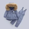 Kid Baby Girl Down Suits Thicken Winter 2 Pcs Sets