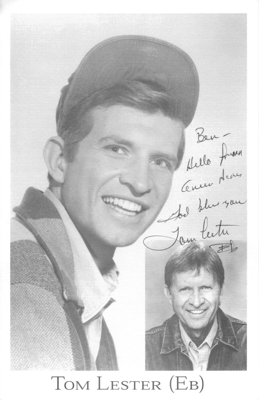 TOM LESTER hand-signed GREEN ACRES 5x8 closeup portrait UACC RD COA nice shot EB