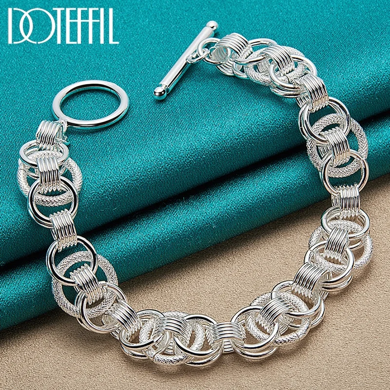 925 Sterling Silver Bracelets Snake Chain Screw Fits European Charm DIY For Women Man Jewelry