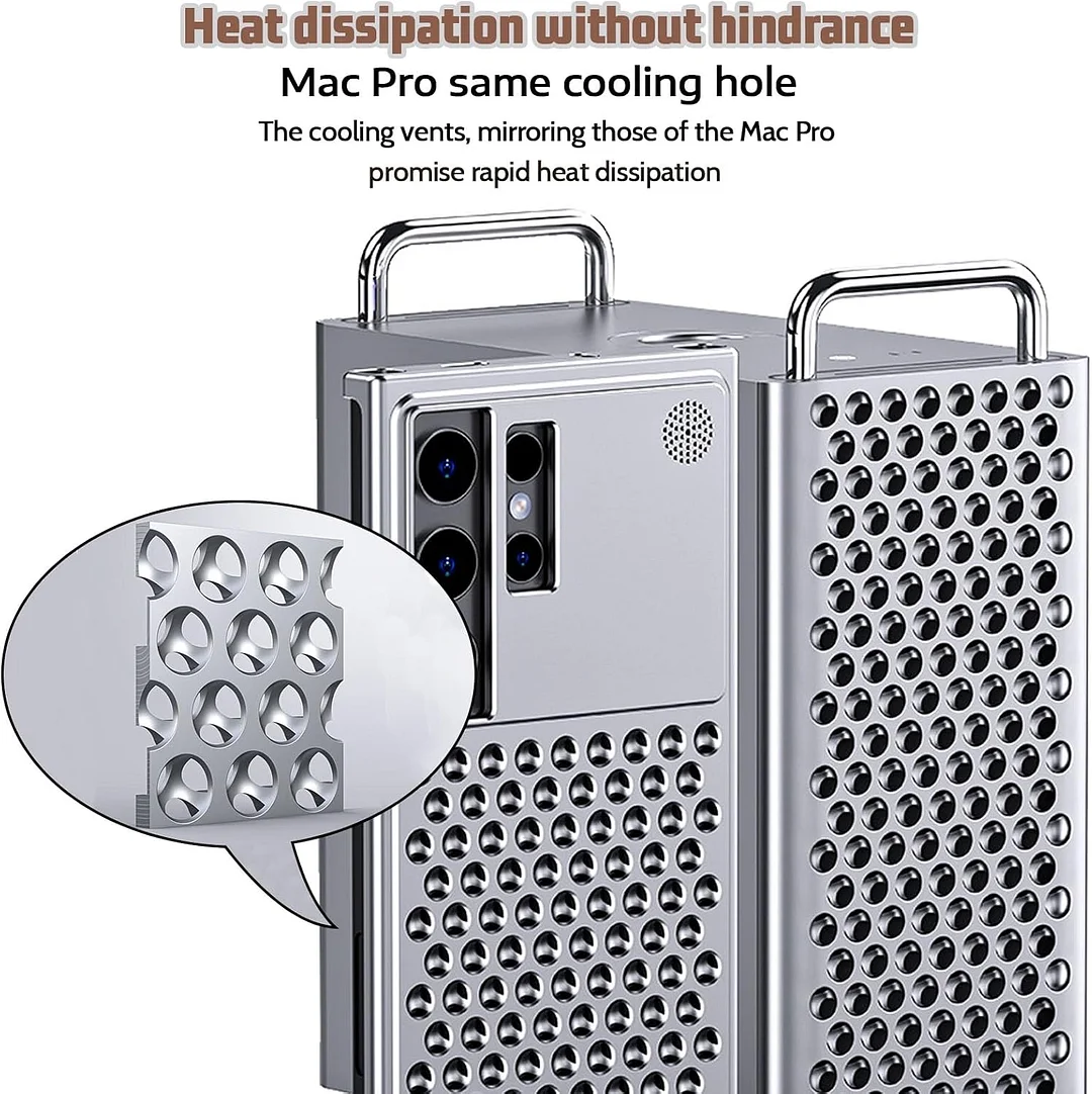 Metal Frameless Case for Samsung Galaxy S25/S24 Ultra/S25, Aluminum Alloy 3D Heat Dissipation Holes Anti-Fall Anti-Scratch Aromatherapy Case