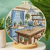 Kitchen Long Stitch DIY Stamped Embroidery Kit with Embroidery Hoop Cross Stitch Kit 30x30cm for Beginners Craft Lovers Gift tapestrymarket