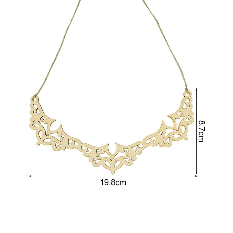 3Pcs Wooden Eid Mubarak Hanging Pendant Ornament Ramadan Kareem Gift Islam Muslim Home Table Decoration DIY Craft Party Supplies