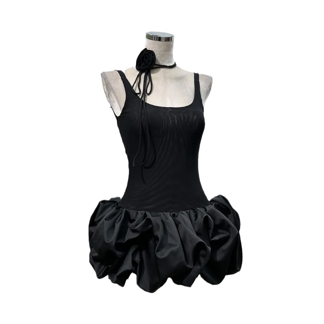 Brownm Super Nice Ball Charming Micro-Cloud Skirt With Low Breast Sexy Vest Skirt Fluffy