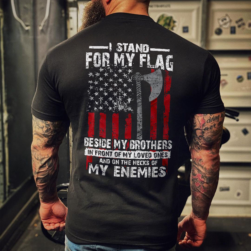 Livereid I Stand For My Flag Printed Men's T-shirt - Livereid