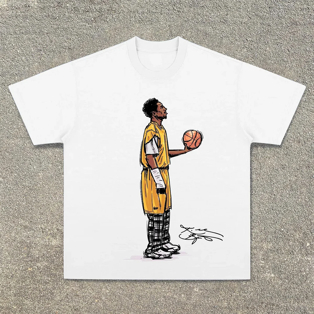 Retro hip-hop trendy basketball T-shirt