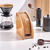 Coffee Filter Holder, Removable Wooden V60 Coffee Filter Holder With Acrylic Dust Cover