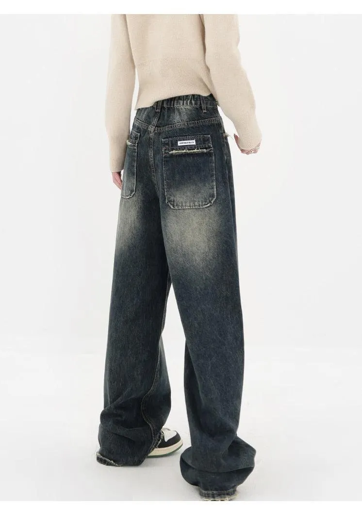Brownm Wide Leg Dark Jeans