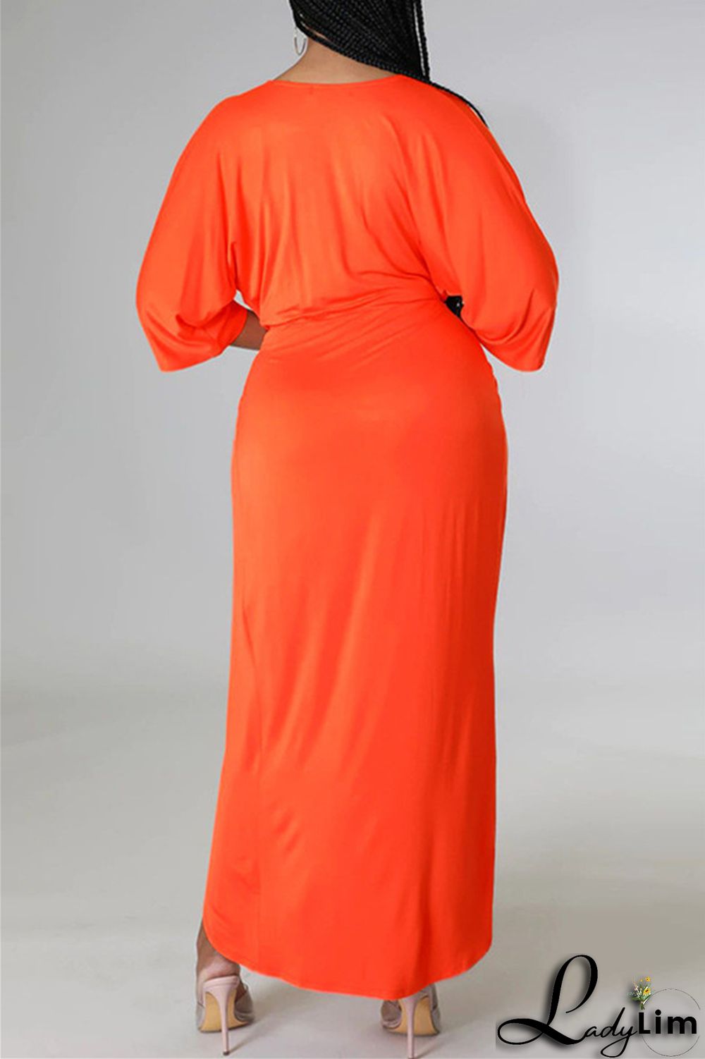 Burgundy Fashion Casual Solid Patchwork V Neck Irregular Dress