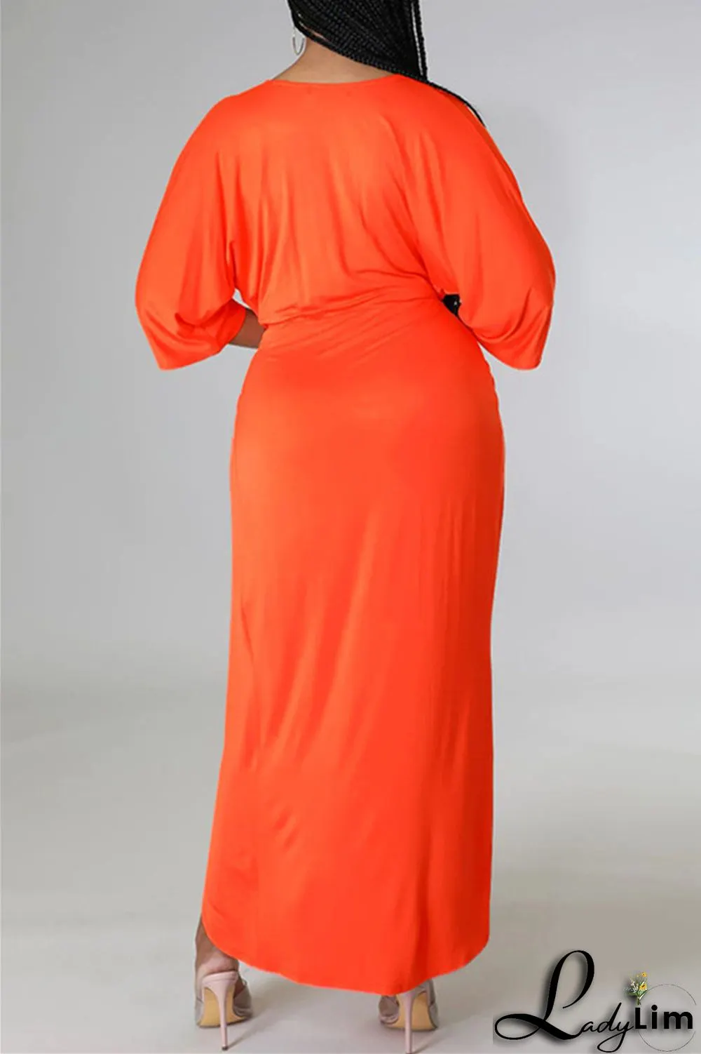 Burgundy Fashion Casual Solid Patchwork V Neck Irregular Dress