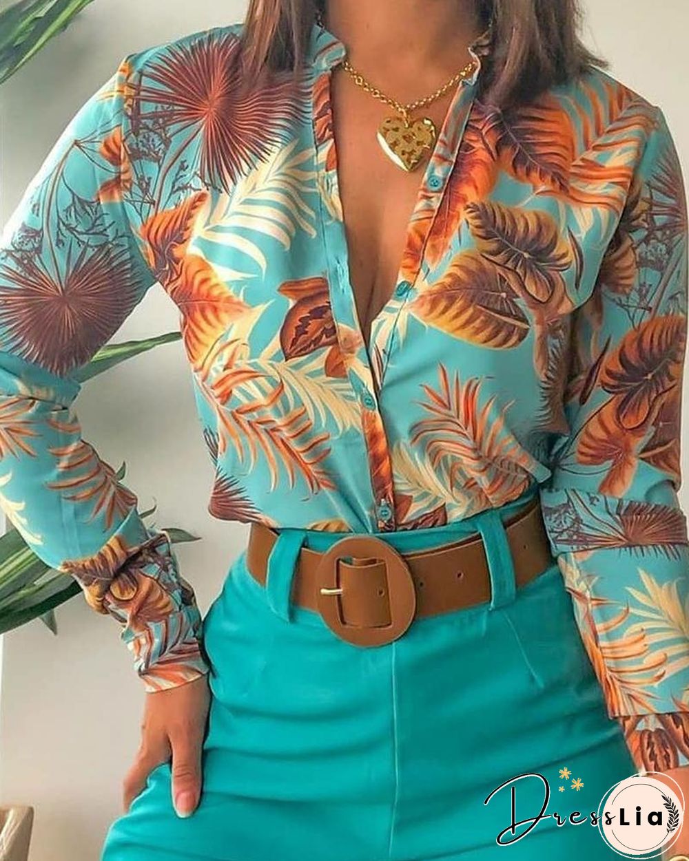 Floral Long Sleeve Loose Blouse