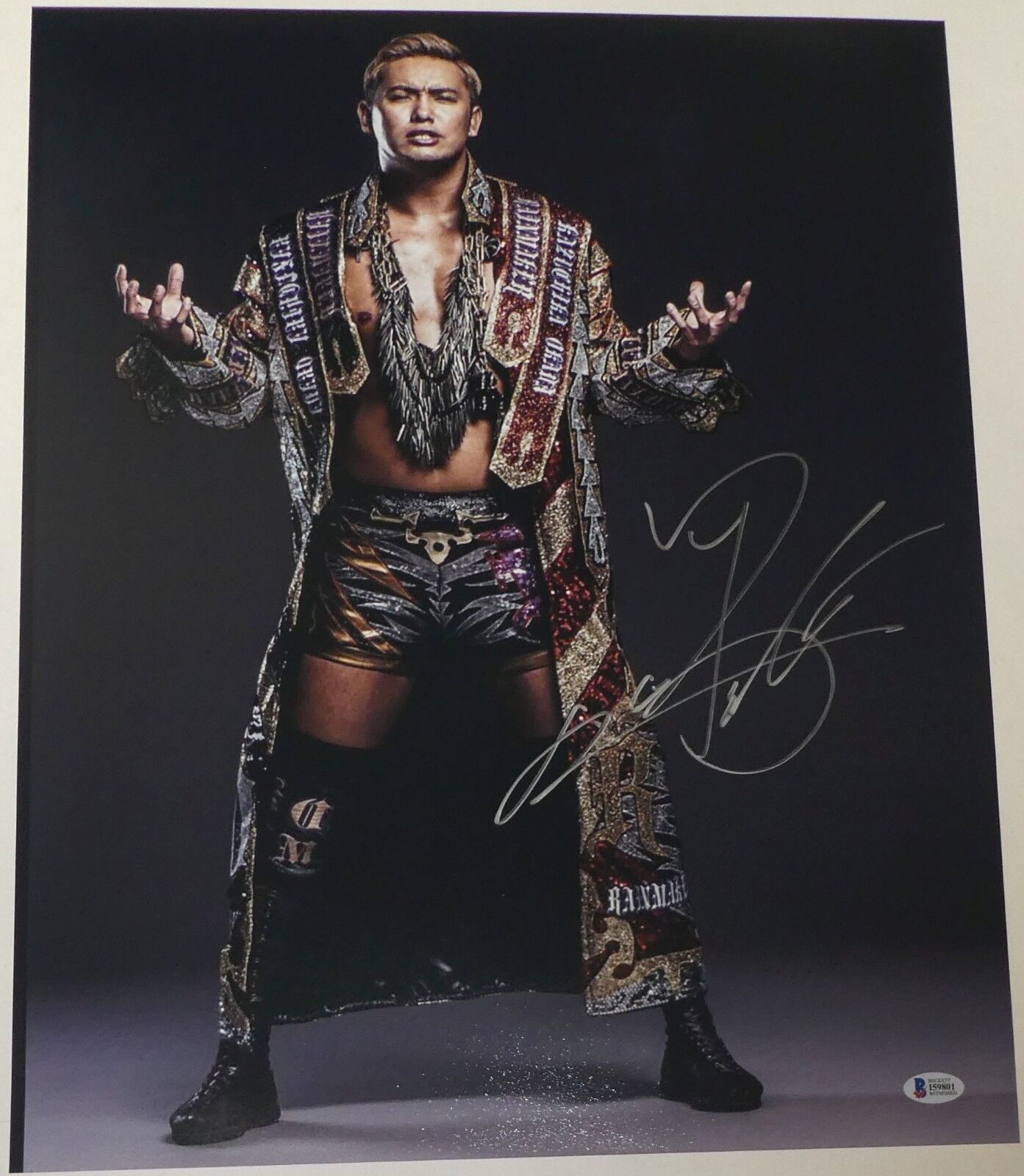 Kazuchika Okada Signed 16x20 Photo Poster painting BAS COA New Japan Pro Wrestling Rainmaker WWE