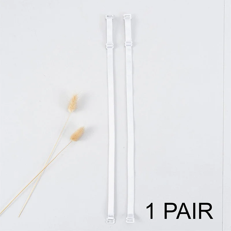 3Pairs=6Pcs Metal Buckle Bra Straps Belt Women's Elastic Transparent Silicone Adjustable Invisible Intimates Women Accessories