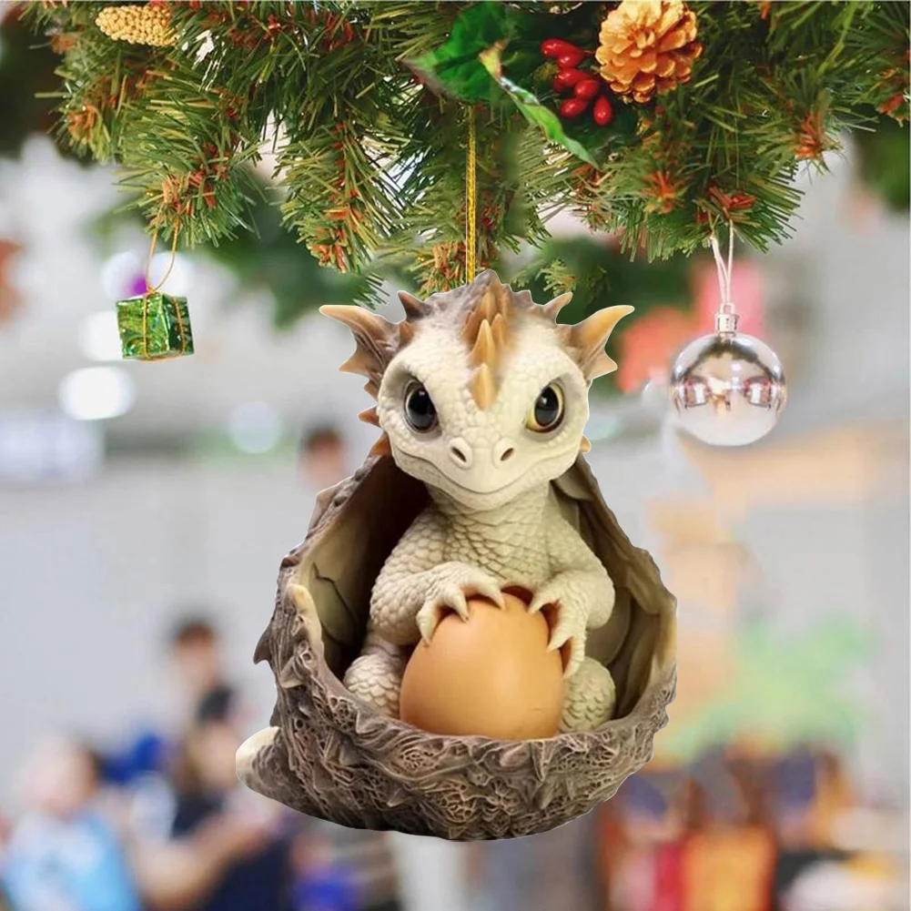Christmas Dragon Egg Decoration Novelty Cute Acrylic Party Favors (D)