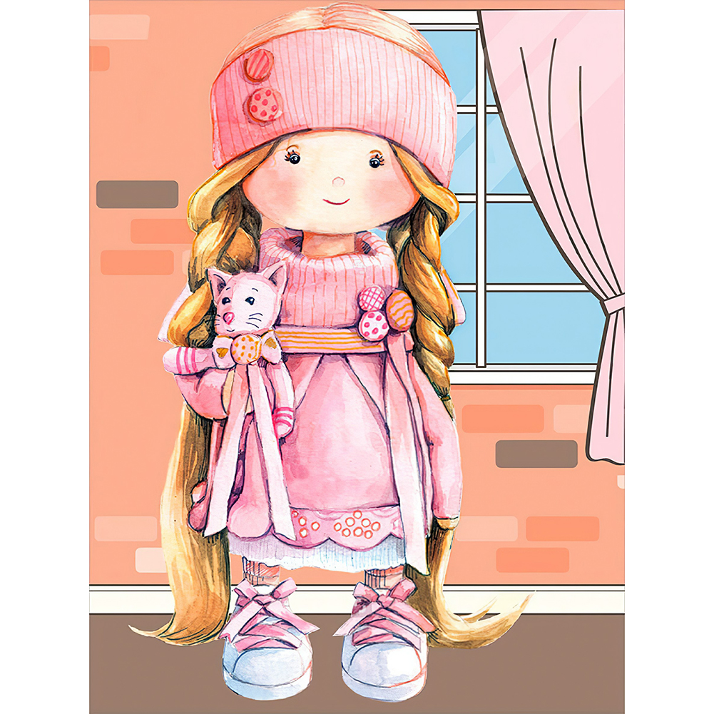 

30*40CM - Round Drill Diamond Painting - Little Doll, 501 Original