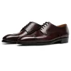 Handmade Mens Brown Genuine Leather Derby Shoes Wedding