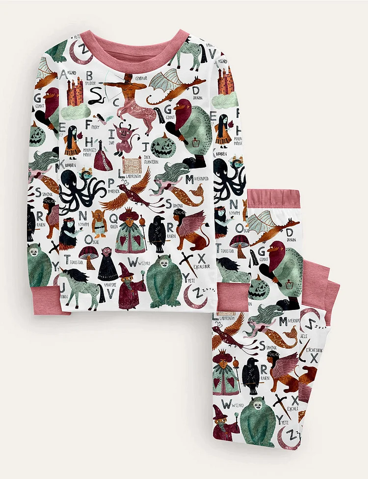 Kid's MYTH And LEGEND Alphabet Minky Lovey Pajama Set