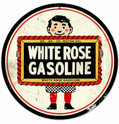 Gasoline- Round Shape Tin Signs/Wooden Signs - 30*30CM