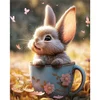 Rabbit In Tea Cup - 11CT Stamped Cross Stitch 40*50cm/15.75*19.69in