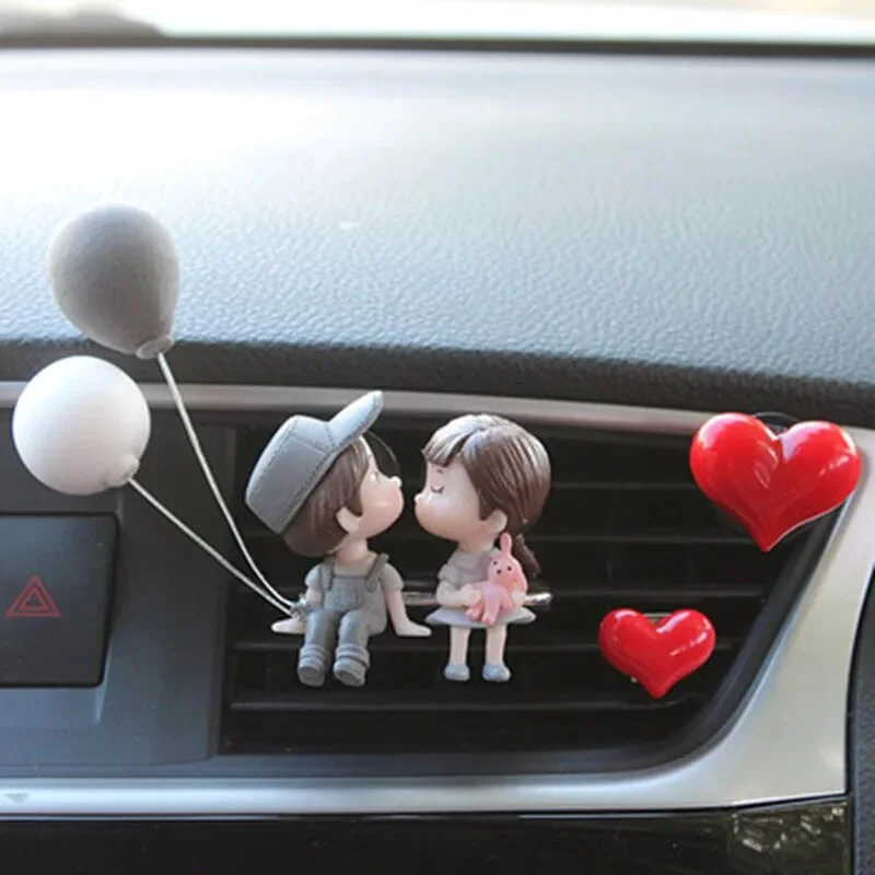 Creative Cute Couple Balloon Car Air Conditioning Perfume Clip Aroma Car Air  Outlet Fresher Tyure Decoration