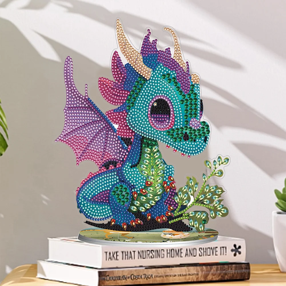 DIY Crystal Diamond Ornament Handmade Dragon Art Craft Acrylic Kids Gift (#5)