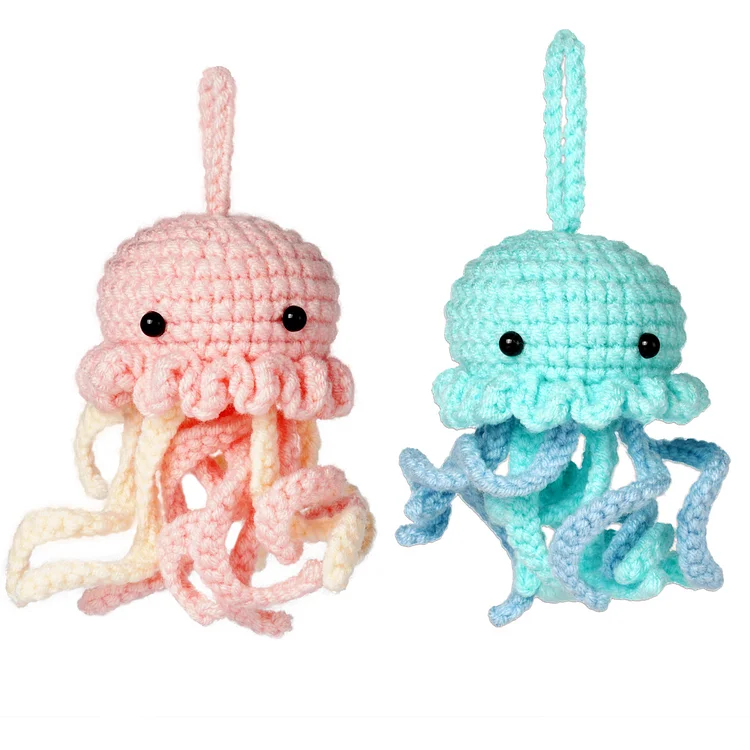 YarnSet - Crochet Kit For Beginners - Jellyfish - Pink/Blue