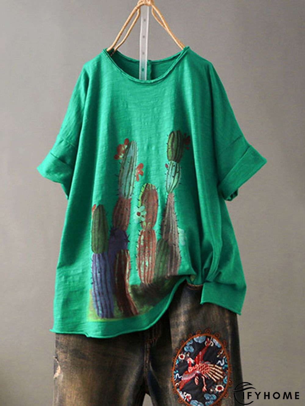 Casual Short Sleeve Round Neck Tops | IFYHOME