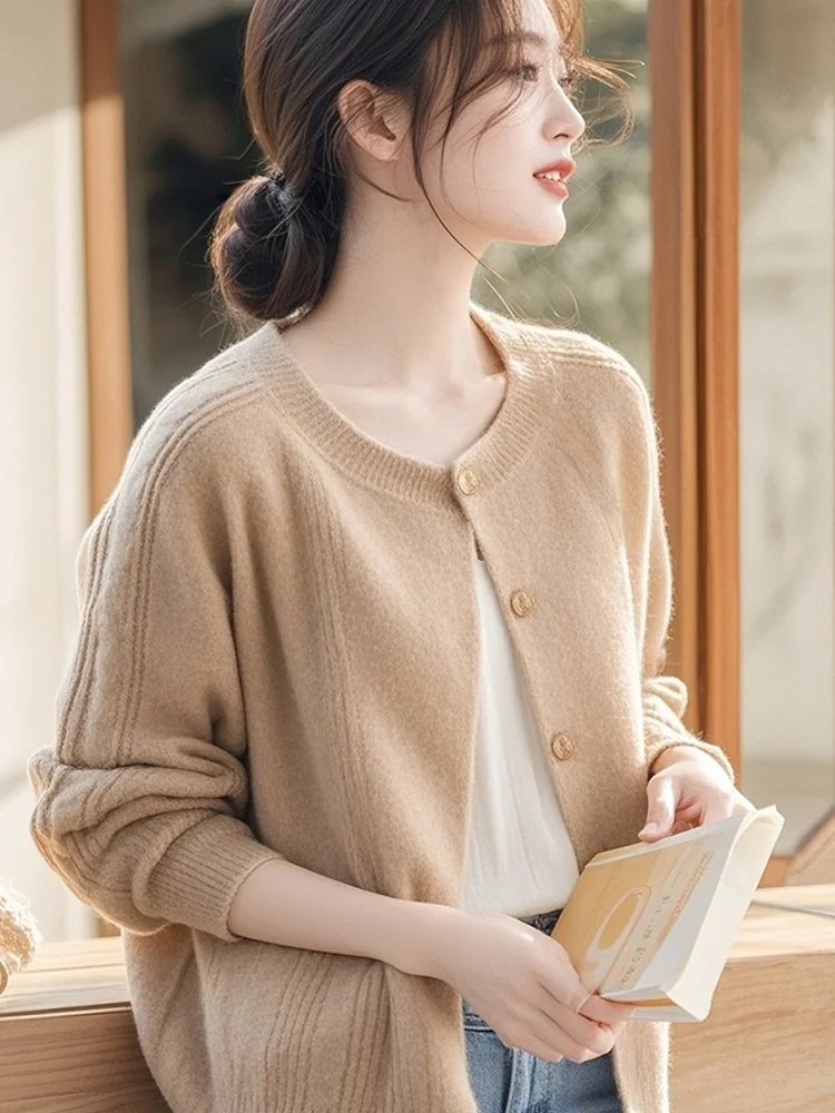 Athvotar Athvotar Soft-Gried Sweater Coat Women 2025 Autumn And Winter New Loose Casual Temperament Super Good Knitted Open Shirt Top