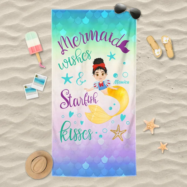 Custom Beach Towel -Mermaid Wishes