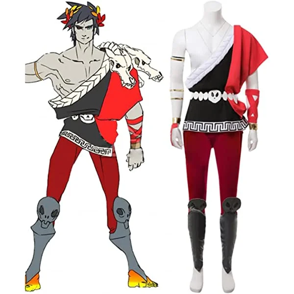 Game Hades Zagreus Cosplay Costume Men's Greek Outfits Large Red