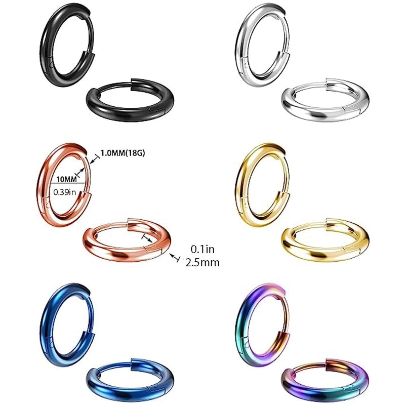Earrings Titanium Steel Earrings Thick Thin Coil Boys And Girls  Circle Stainless Steel Earrings