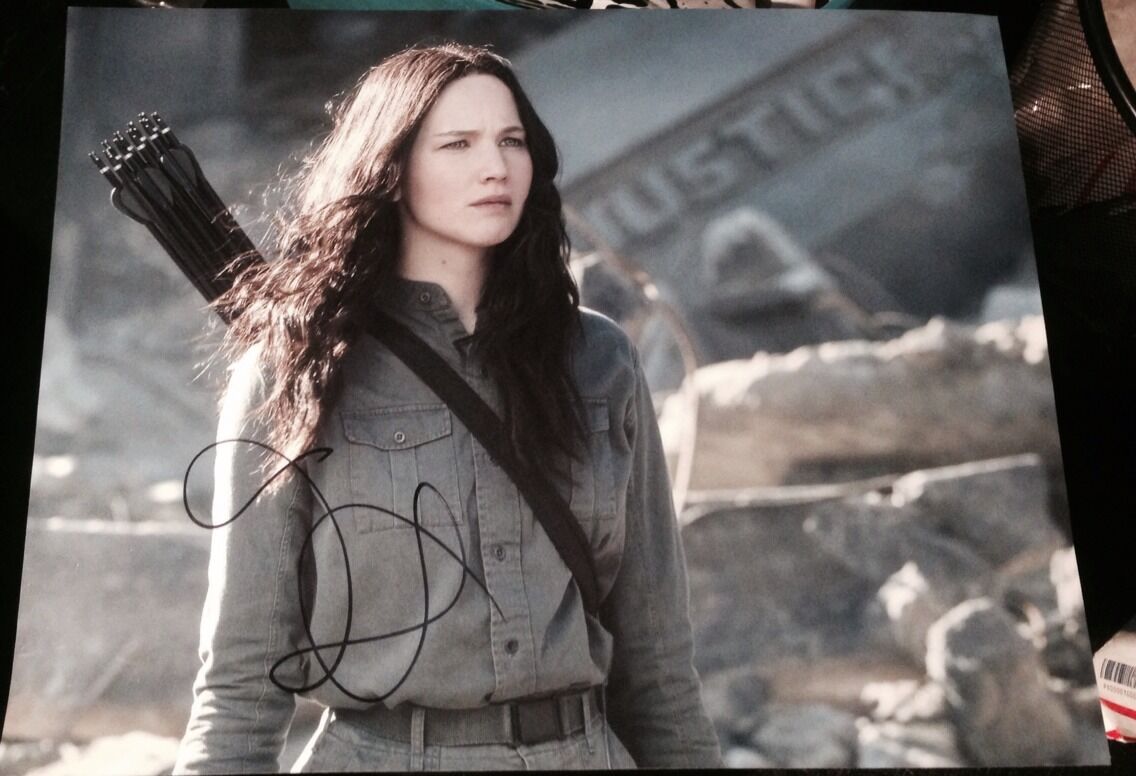 JENNIFER LAWRENCE SIGNED AUTOGRAPH CLASSIC FINAL HUNGER GAMES 11x14 Photo Poster painting COA