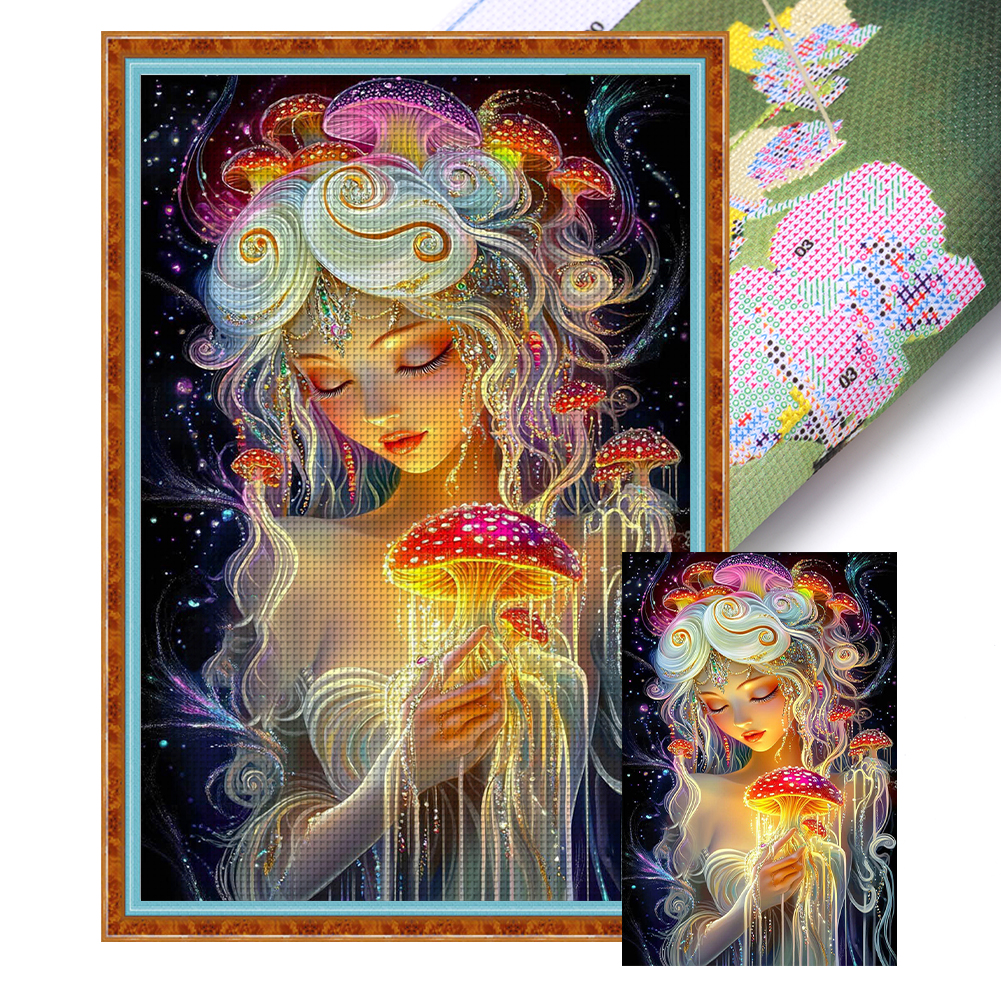 Jellyfish Girl Full 11CT Pre-stamped Canvas(50*75cm) Cross Stitch
