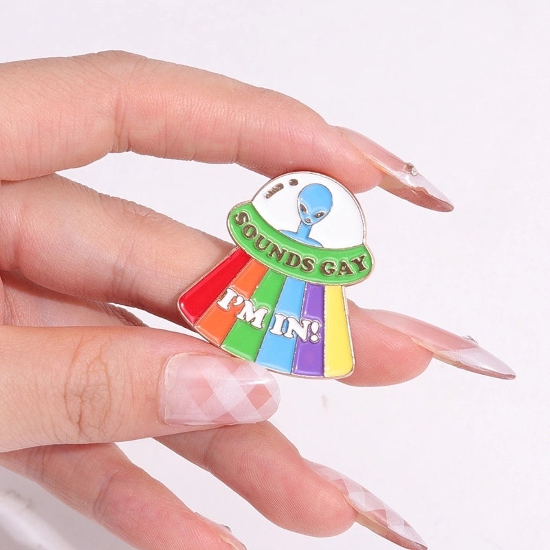 Cartoon Style Cowboy Style Artistic Pin Animal Letter Spacecraft Alloy Stamping Stoving Varnish Plating Kid’S Unisex Brooches