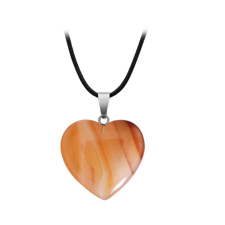 Small Carnelian Heart Pendant Choker Pendant | Carnelian Heart Necklace |natural Stone Necklace |carnelian Choker